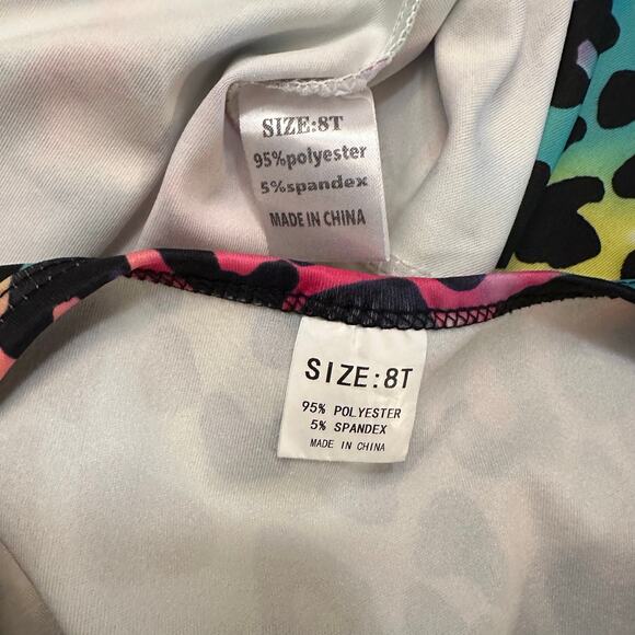 Lot if 2 Unbranded Girls Sz 8 Dresses Animal Print Rainbow Unicorn Cat Kawaii - Picture 3 of 3